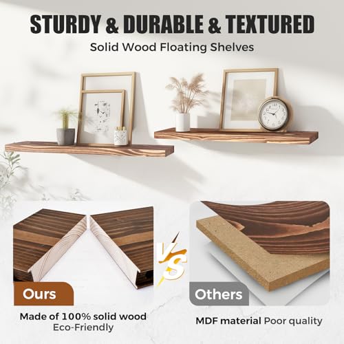 Floatingwallshelves4packrusticbrown16inchwoodenwallshelvesforstorageanddecormultifunctionalandeasytoinstallforlivingroombedroomandkitchen Urban Country Home Decor Floating wall shelves 4 pack rustic brown 16 inch wooden wall shelves for storage and decor multi functional and easy to install for living room bedroom and kitchen urban country home decor