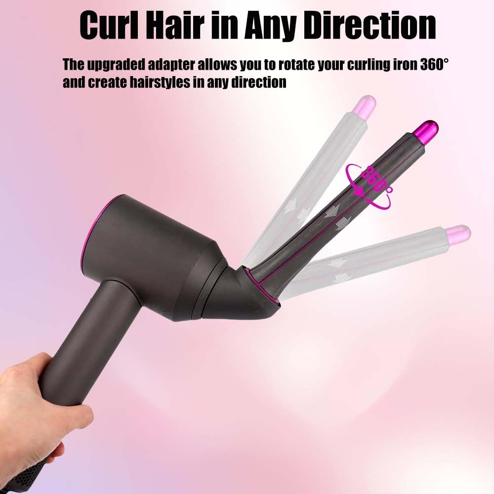 1 paio di barili lunghi da 20 mm per arricciacapelli Dyson Airwrap Styler per Dyson HD01 HD02 HD03 HD04 HD07 HD08 HD15 HD16 con 2 adattatori, conversione asciugacapelli in ferro arricciacapelli