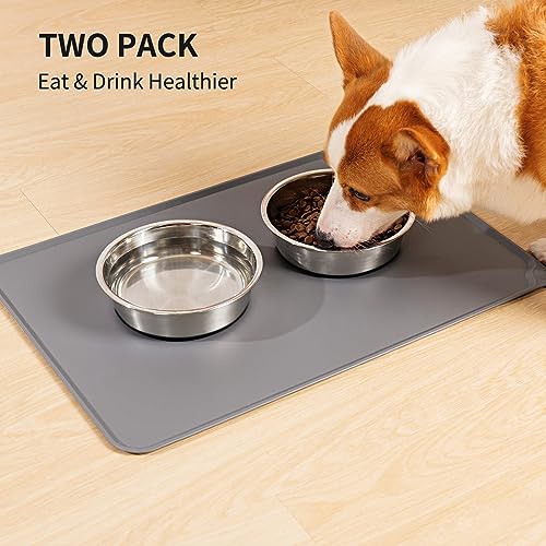 Taglory 8 Cup Stainless Steel Dog Bowls Set of 2 for Food and Water, Silicone Base Anti-Slip, Rust Resistant, Extra Thick Metal Bowls for Medium Dogs, 59oz, Black - Image 6