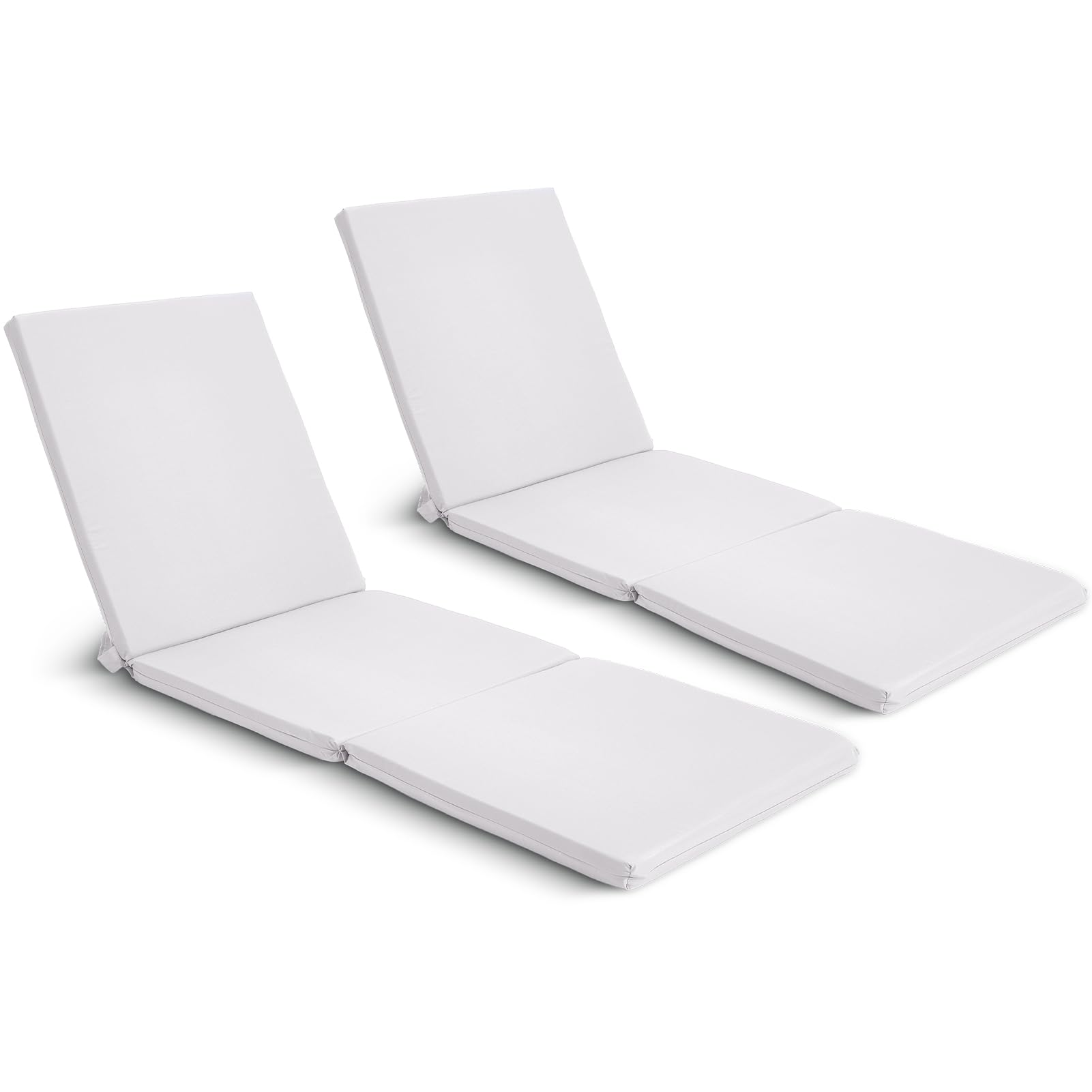 Warmiehomy Sun Lounger Replacement Cushions 2 Packs, 182x58cm Waterproof Recliner Garden Chair Cushions with Anti-slip Strap & Removable Cover, Sunbed Cushion Only for Indoor Outdoor Use(Beig)