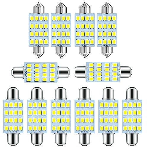 EBAIFUN 41mm Festoon LED Bulb 12V para auto interior 12-pack