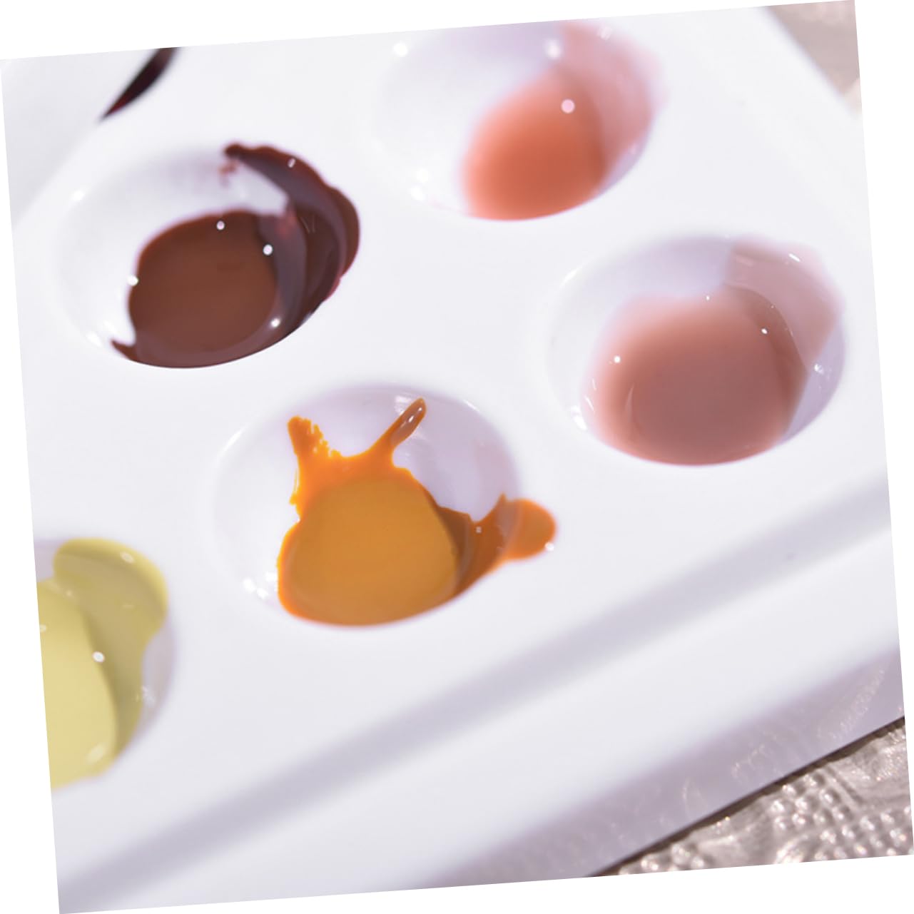 minkissy 2pièces Palette De Mélange De Couleurs Pour Manucure Céramique Avec Couvercle Compartiments Idéale Pour Salon Et Usage Personnel