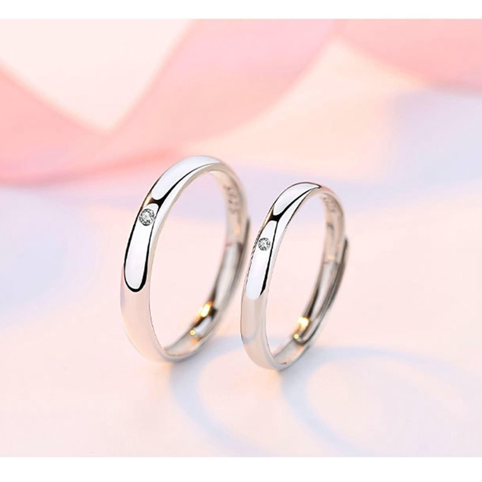 Anello Nome Personalizzabile,Anello Donna Uomo Argento 925 Fidanzamento,Donna Anello Regolabile Rotondo con Zirconia Cubica Anelli Fidanzamento Argento