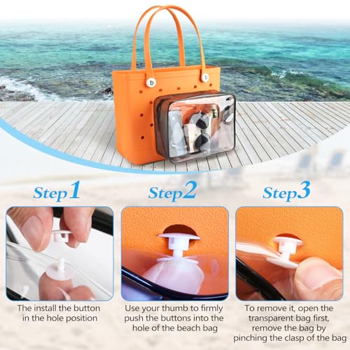 Clear Insert Bag for Bogg Bag Accessories - 3 Packs Zipper insert pouch for Bogg Bag Travel Makeup Clean Toiletry Brush Organizer Cosmetic Divider Storage Inner Pouch4