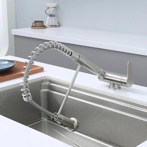 Robinet de cuisine rabattable douchette mitigeur inox 304 rotatif 360