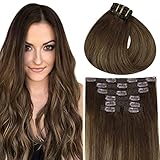 Vivien Ombre Clip in Hair Extensions Human Hair 14 Inch Invisible Clip in Human Hair Extensions 7pcs...