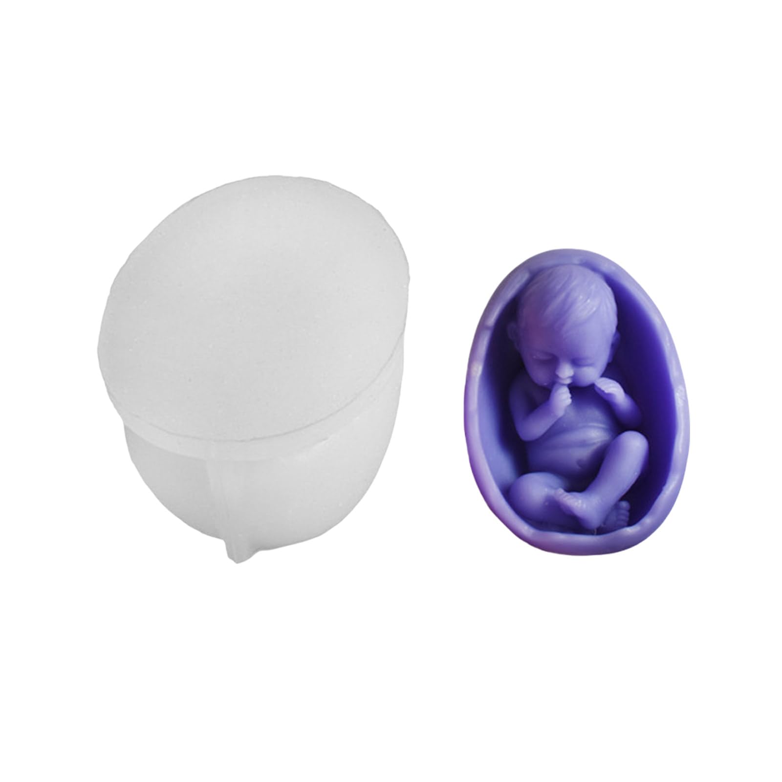 Jazuaiao Eggshell Baby Figurine Statue Silicone Molds for Epoxy Resin Cement Gypsum Silicone Molds Supplies