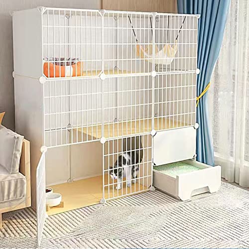 Parc Chat Intérieur et Lapin Amovible pour un Salon Propre et Organisé