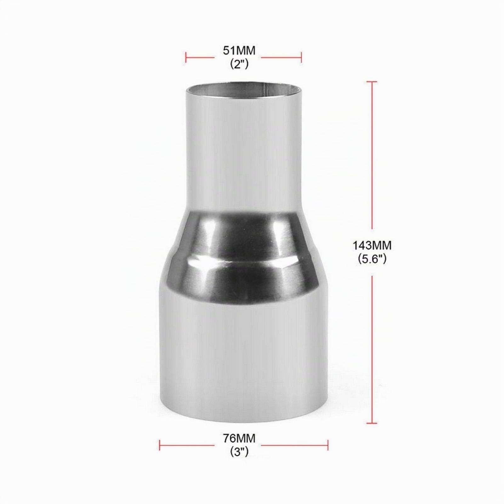 Adattatore per tubo di scarico, connettore per tubo di scarico in acciaio inossidabile Adattatore per tubo di scarico universale per parte modificata per auto(51-76MM)