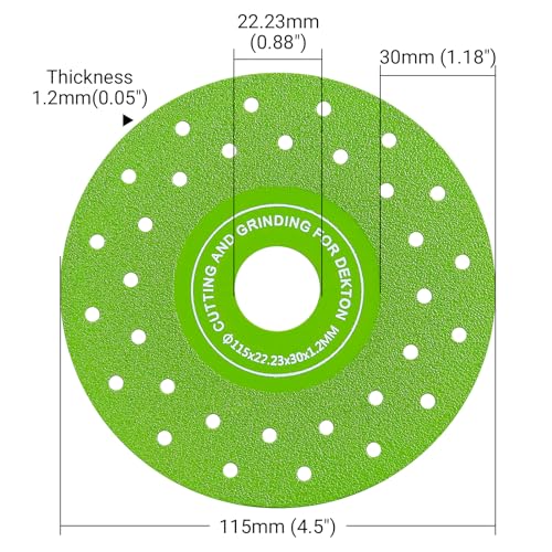 LOZLIN 3PCS 115MM Vacuum Brazed Ultra-Thin Multi-Pore Flat Abrasive Sheet Disc for Porcelain Glass Ceramic Tile Granite Marble Diamond Saw Blade - Image 3