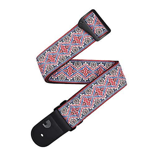 D'Addario Accessories Guitar Strap - Eco-Comfort Persian Woven Guitar Strap - Made from Recycled Materials - White
