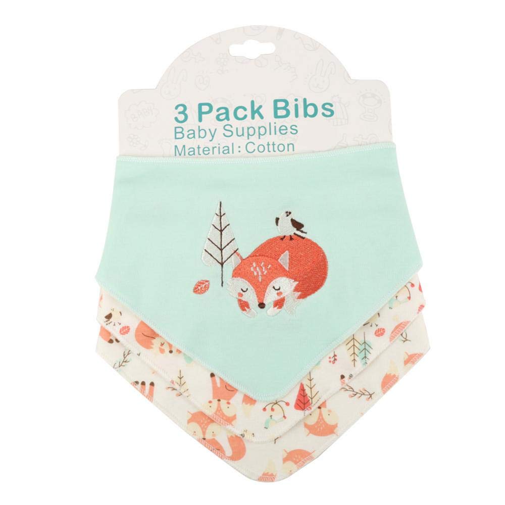 Baby Bib, Newborn Baby Bib Comfortable Cotton Infant Bibs Little Girls Boys Birthday Party Gifts for Drooling and Teething (Fox)
