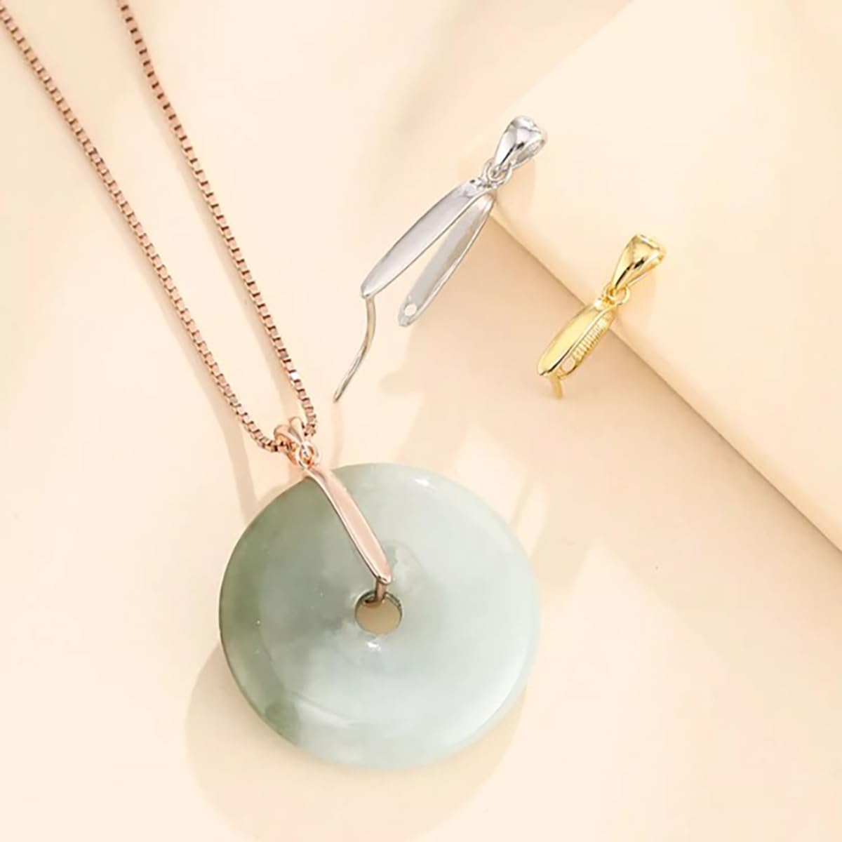 2pcs 925 Sterling Silver 6.5mm Pendant Pinch Bail Charms Connector Clasps Pinch Clip Dangle Charms for Handmade Necklace Jewelry DIY Making Craft - Image 6