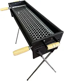 Churrasqueira Espetinho Reforçada a Carvão 80x25cm, Espeteira Tradicional Resistente para Casa Bar Restaurante Churrasco Comercial Uso Intensivo
