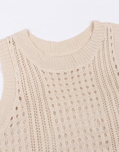 Alsol Lamesa Women’s Crochet Cover Up Hollow Out Side Split Sleeveless Long Beach Dress3