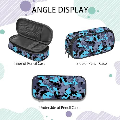Image of Camo Pencil Case for Boys, Large Capacity Pencil Pouch for Kids, Back to School Pencils Box Pen Bag with Zipper, Camouflage Pen Case Stationery Organizer for Middle Elementary School