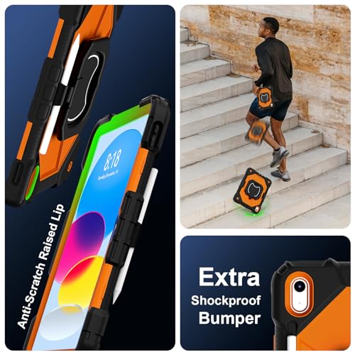 Coque iPad 12e robuste orange anti-chute protège contre les chocs