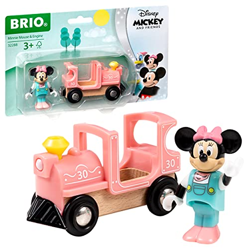 BRIO World 32288 Minnie Maus Lokomotive - Zubehör Holzeisenbahn - Empfohlen ab 3 Jahren