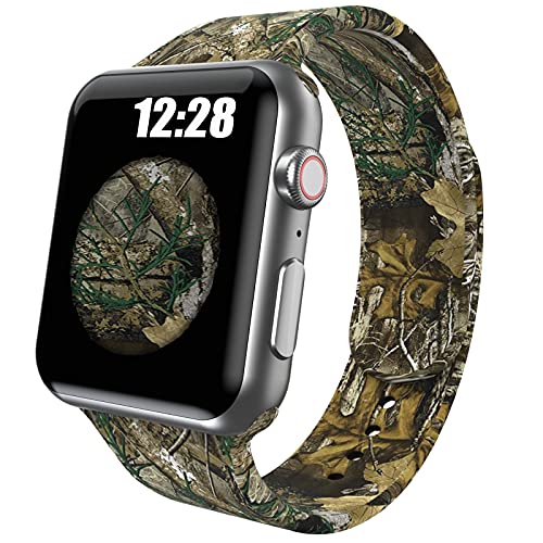 OTTARTAKS Band Compatible with Apple Watch Bands 38mm 40mm 41mm, Camouflage Camo Xtra Silicone Waterproof Watch Band for iWatch Series 8 7 6 5 SE 4 3 2 1 Men Boys