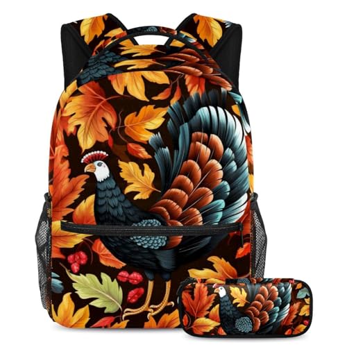 Sac à dos Thanksgiving Turquie multicolore, cadeau idéal pour la rentrée des filles