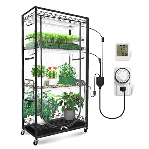 JESLED Indoor Greenhouse with Grow Light - Full Spectrum 5000K