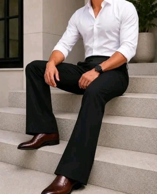 Buy Modern Men’s Formal Pants with Stylish Fit for Business, Office & Professional Dressing Black 34 at Amazon.in - Image 2