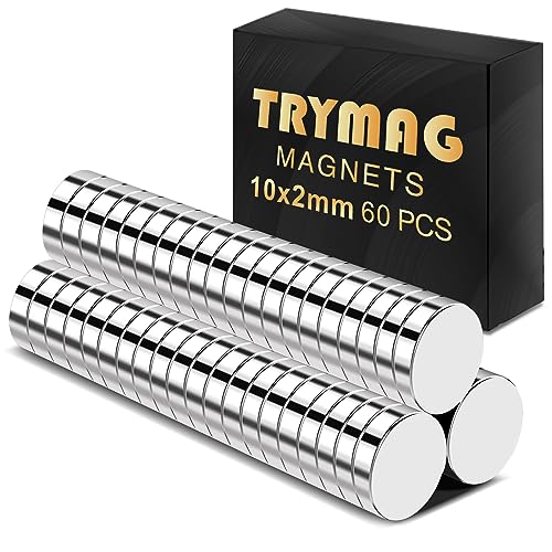 TRMAG 60Pcs Refrigerator Magnets, 10x2mm Rare Earth Magnets