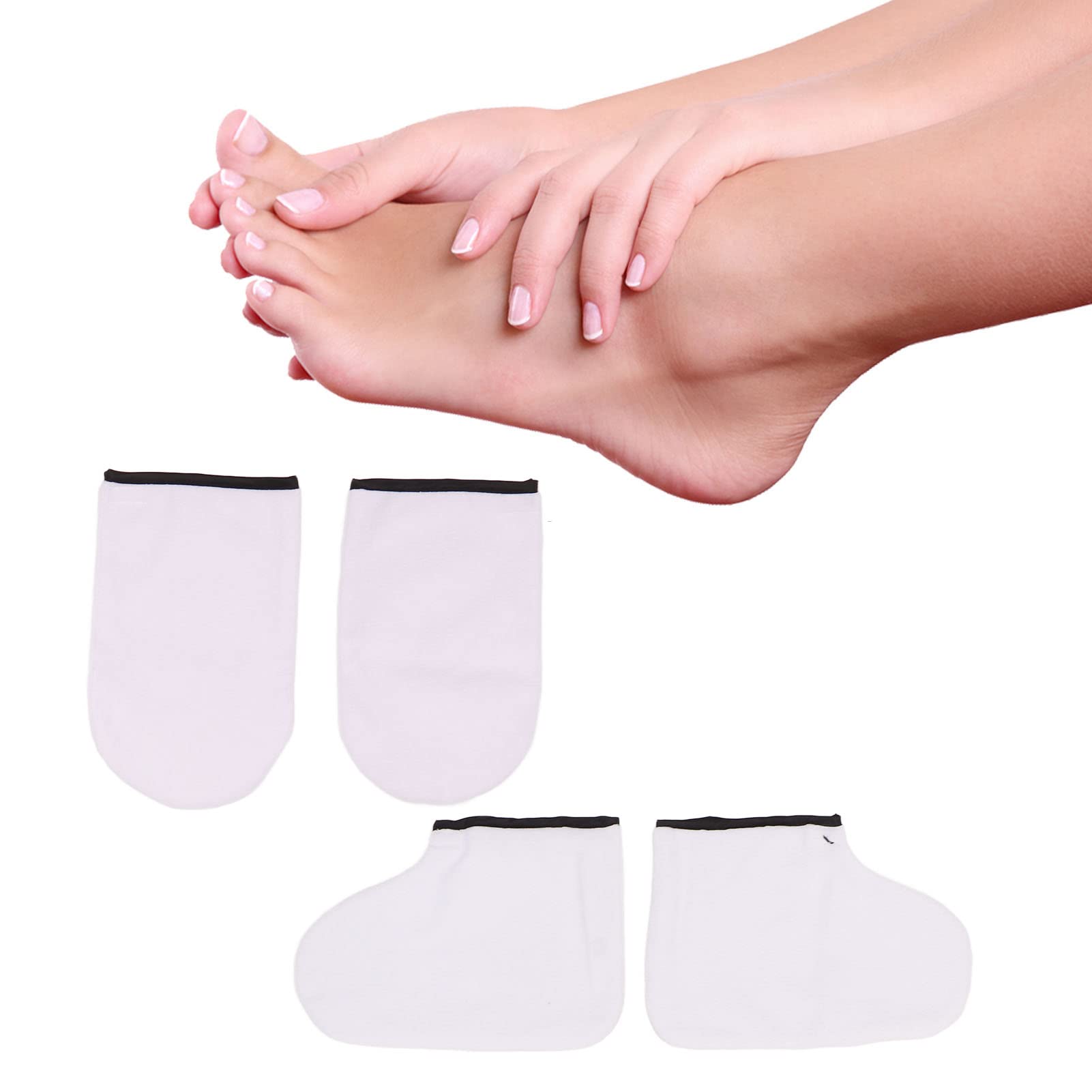 Premium Cotton Moisturizing Gloves for Dry Hands & Eczema Reusable WashableOvernight Lotio Glove Foot Cover, Sleep & Spa Treatment Wax Gloves Set for Women & Men