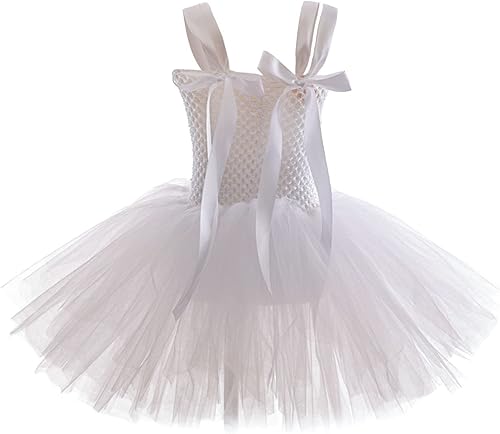 Miniatura 2 de YiZYiF Disfraz de ángel blanco para niñas, disfraz de Halloween, cosplay con plumas de alas de ángel y diadema y varita mágica, 4 piezas