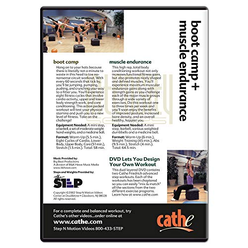 Cathe Boot Camp Workout DVD + Muscle Endurance Exercise DVD - 2 Full Body Workouts On 1 DVD - Use For Aerobic Conditioning and To Sculpt and Tone Your Legs , Butt, Thighs, and Glutes