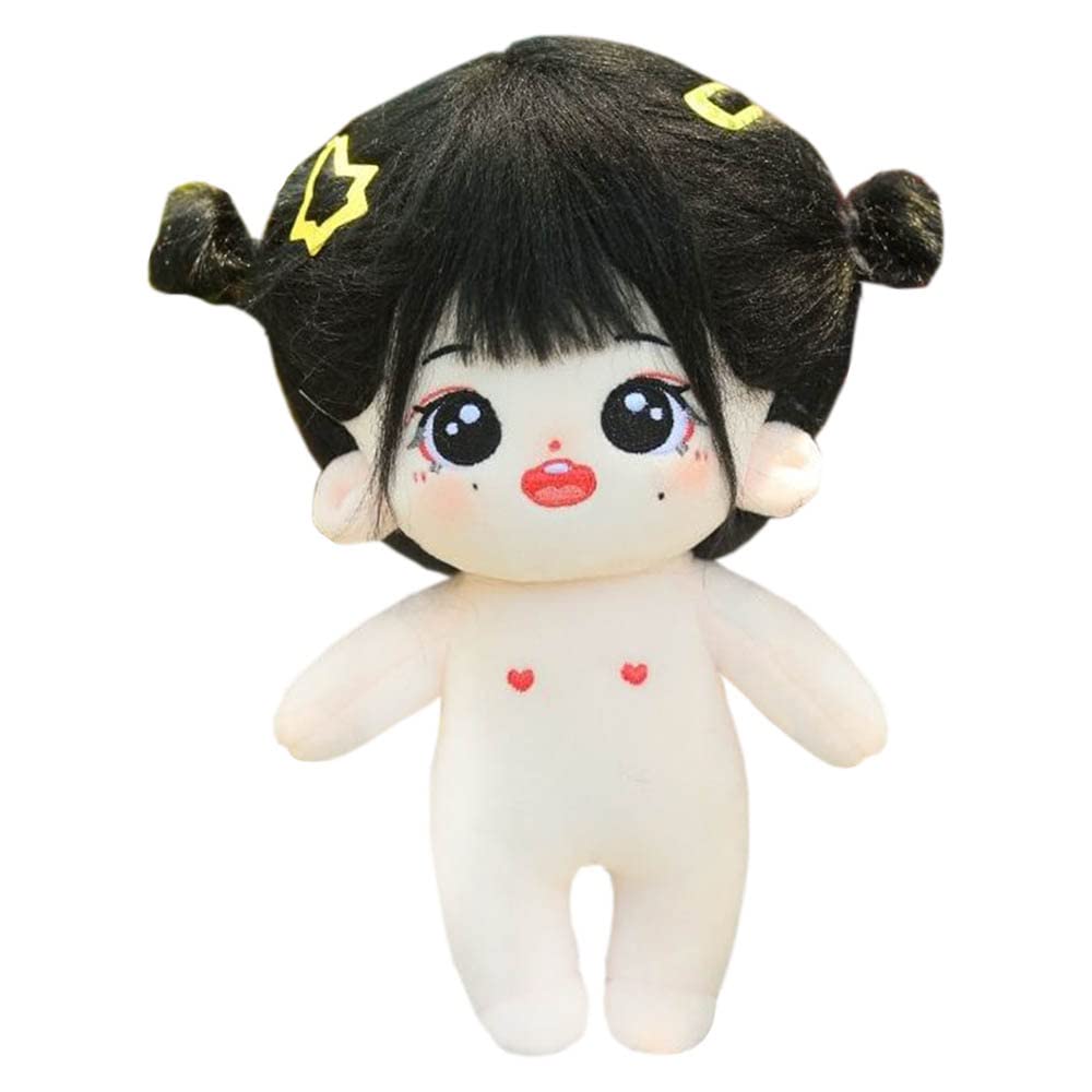 Amazon.com: niannyyhouse 20cm Plush Doll Black Hair Girl Humanoid