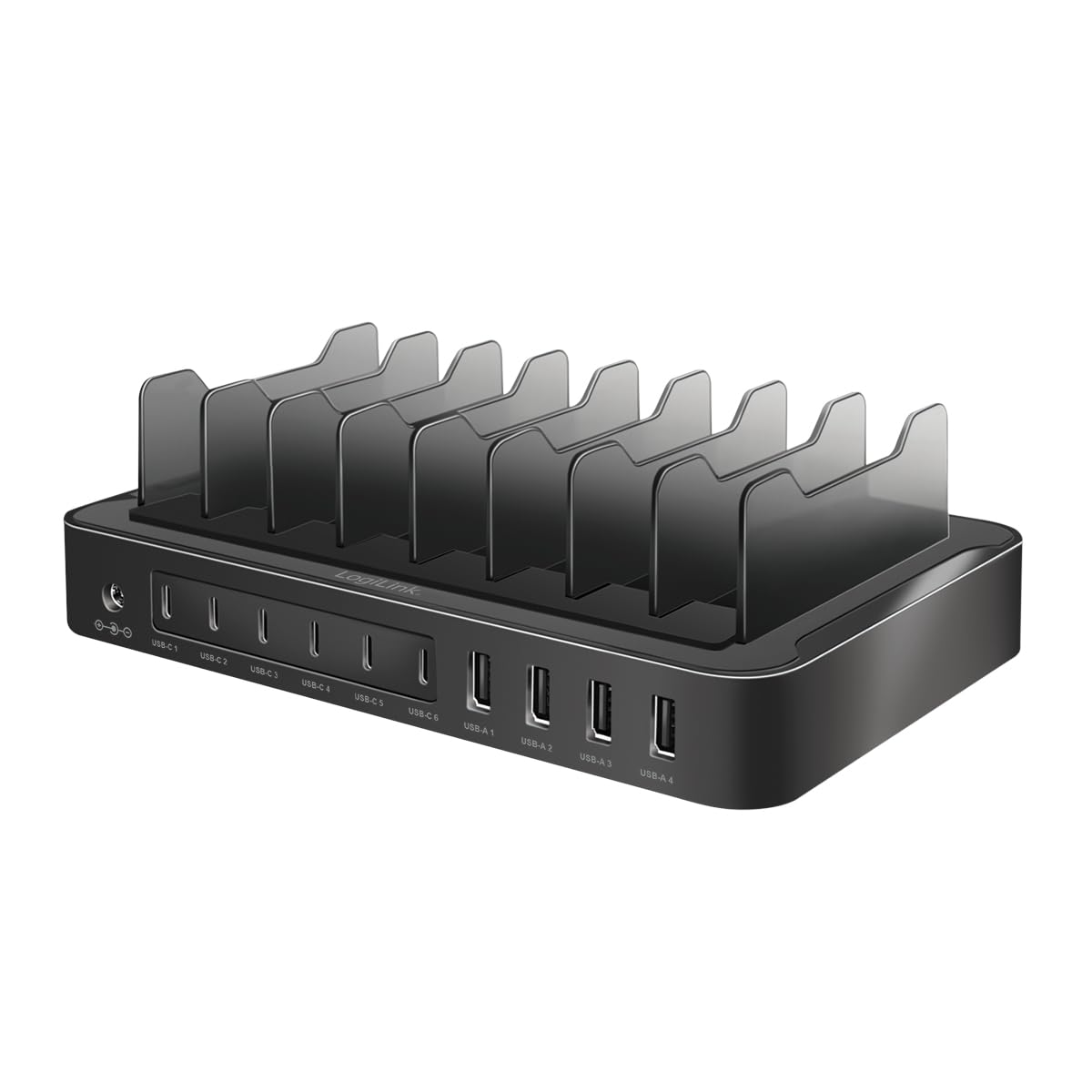 LogiLink PA0327 - stacja ładująca USB-C z 4 x USB-A i 6X USB-C, PD 3.0 (PowerDelivery) i QC 3.0 (QuickCharge), 120 W