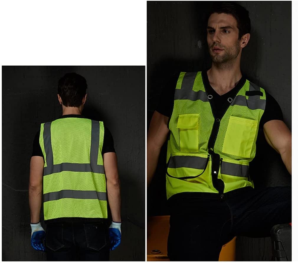 Chaleco reflectante de alta visibilidad Chalecos reflectantes Chaleco reflectante de alta visibilidad Chaleco de trabajo de construcción Chaqueta reflectante de seguridad para hombres y mujeres (