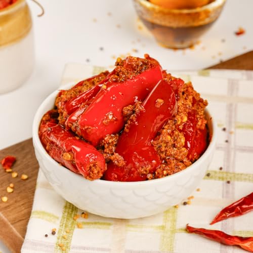 Image of Pahadi Tales Stuffed Red Chilli Pickle 250g | Bharwa Lal Mirch ka Achar in Mustard Oil | Spicy Sundried Homemade Pahadi Achaar | Traditional Recipe | Made in Nainital, Uttarakhand