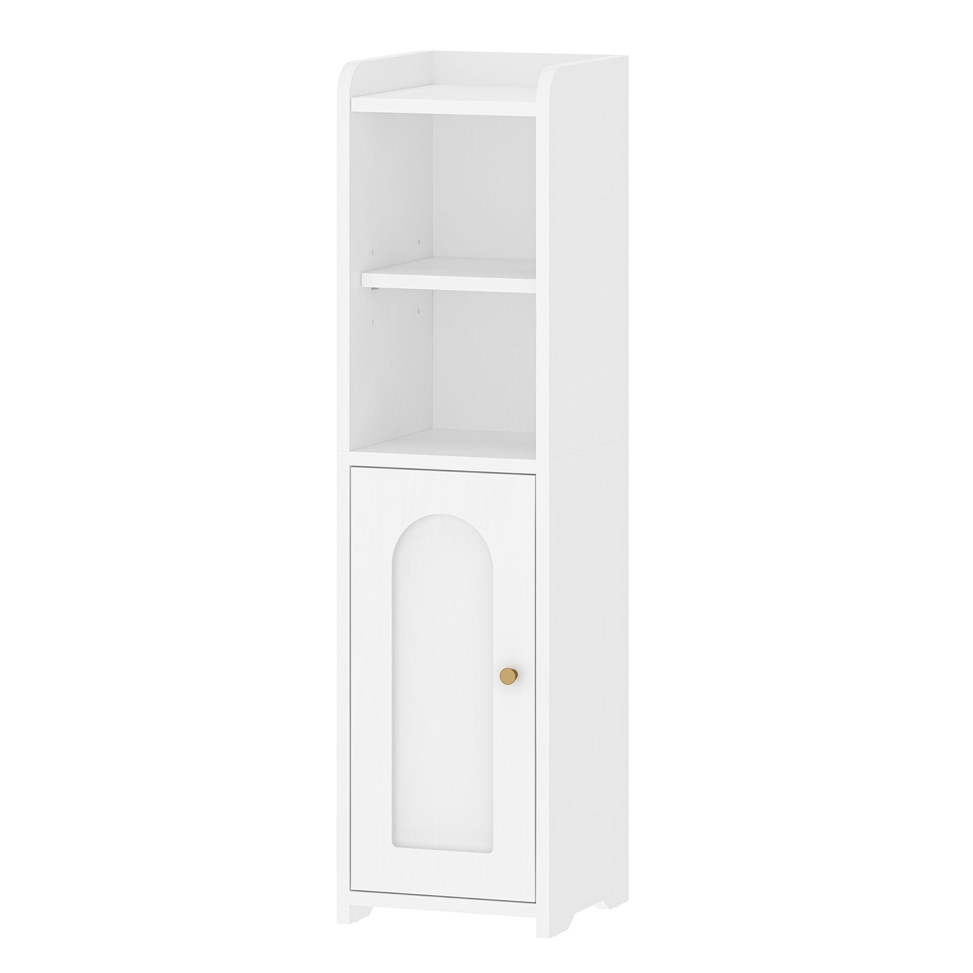 Hzuaneri Armario de Baño, Estantes Ajustables, 20 x 20 x 75 cm, Blanco | Mueble de Baño con Puertas, Armario de Esquina, Estantería Estrecha para, Columna de, BC19703X