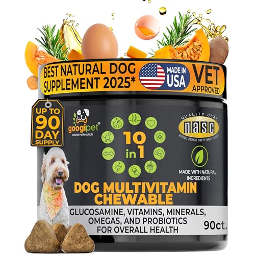 17% off - Googipet Premium 10 in 1 Dog Vitamins Multivitamin Chewable with Probiotics for Gut Health, Dog...