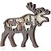 Holzdekor Hirsch Deko Holz, Waldtier Dekoration Hirsch Holzfigur, Ausgehöhlt Mehrfache Schichten holzskulptur, Elch Holz Deko, Rentier Holz Handwerk, Rustikale Deko Wohnzimmer Hirsch Dekorationen