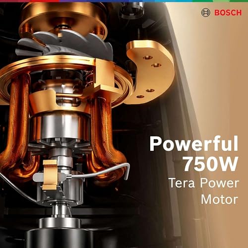 Image of Bosch CosMixx Pro 750W Mixer Grinder | German Engineering for Powerful & Ultra Fine Grinding | 3 Leak Proof Stainless Steel Jars | 22000 RPM Heavy Duty Motor | Overload Protection (MG8413C4SI)