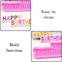 Vista 6 de 3 moldes de silicona 3D para pastel de cumpleaños, color rosa, antiadherente, fácil de limpiar, reutilizables, adecuados para pasteles, gelatinas