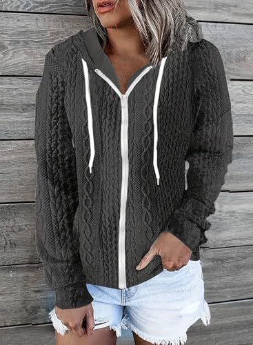 Eytino Womens Plus Size Hoodies Sweatshirt Long Sleeve Zip Up Drawstring Jacket Coat Outwear with Pocket(1X-5X)2