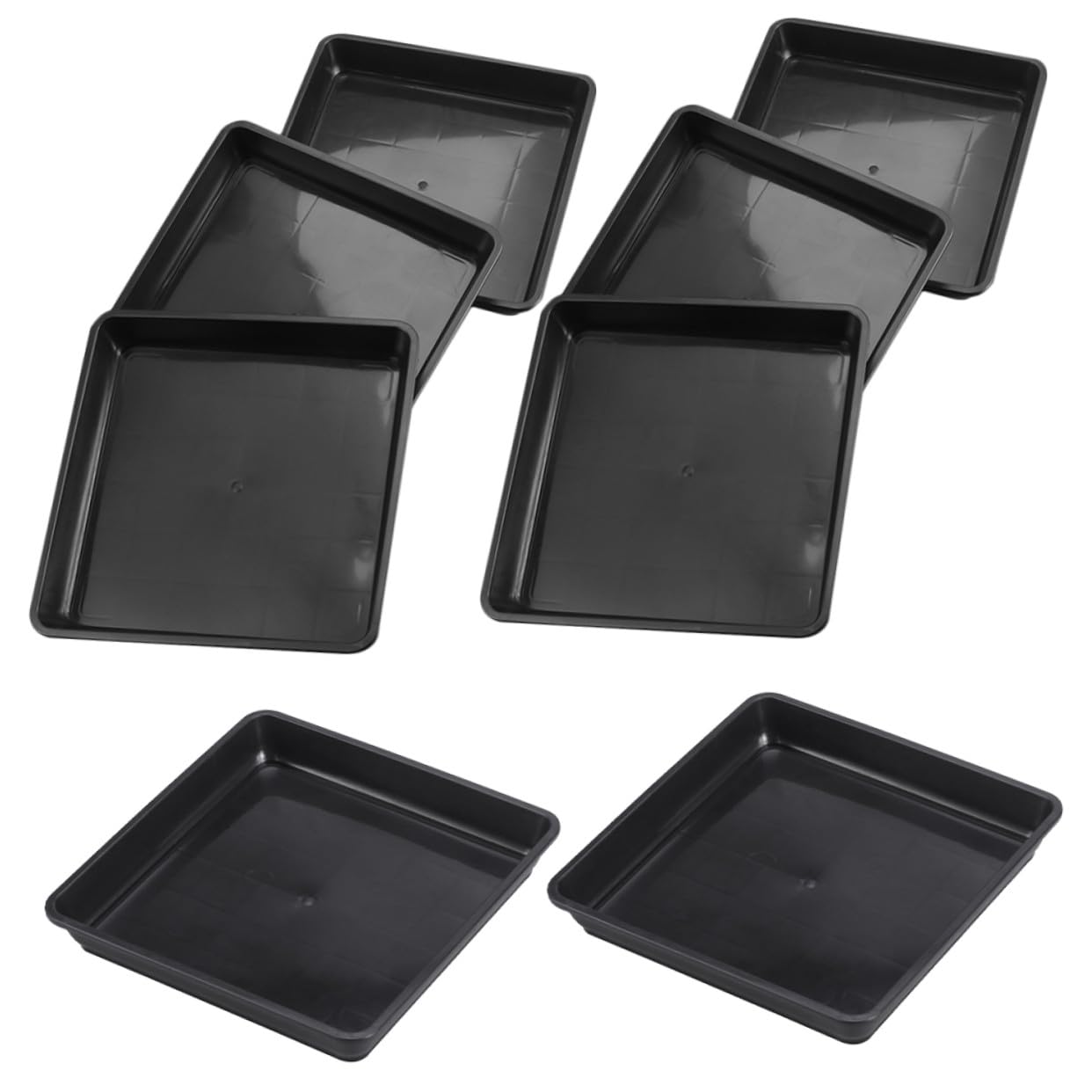 Bandejas De Goteo para Plantas 15 Unidades Resistentes De Plástico Base Cuadrada 18x18 Cm Ideales para Macetas En Casa y Jardín