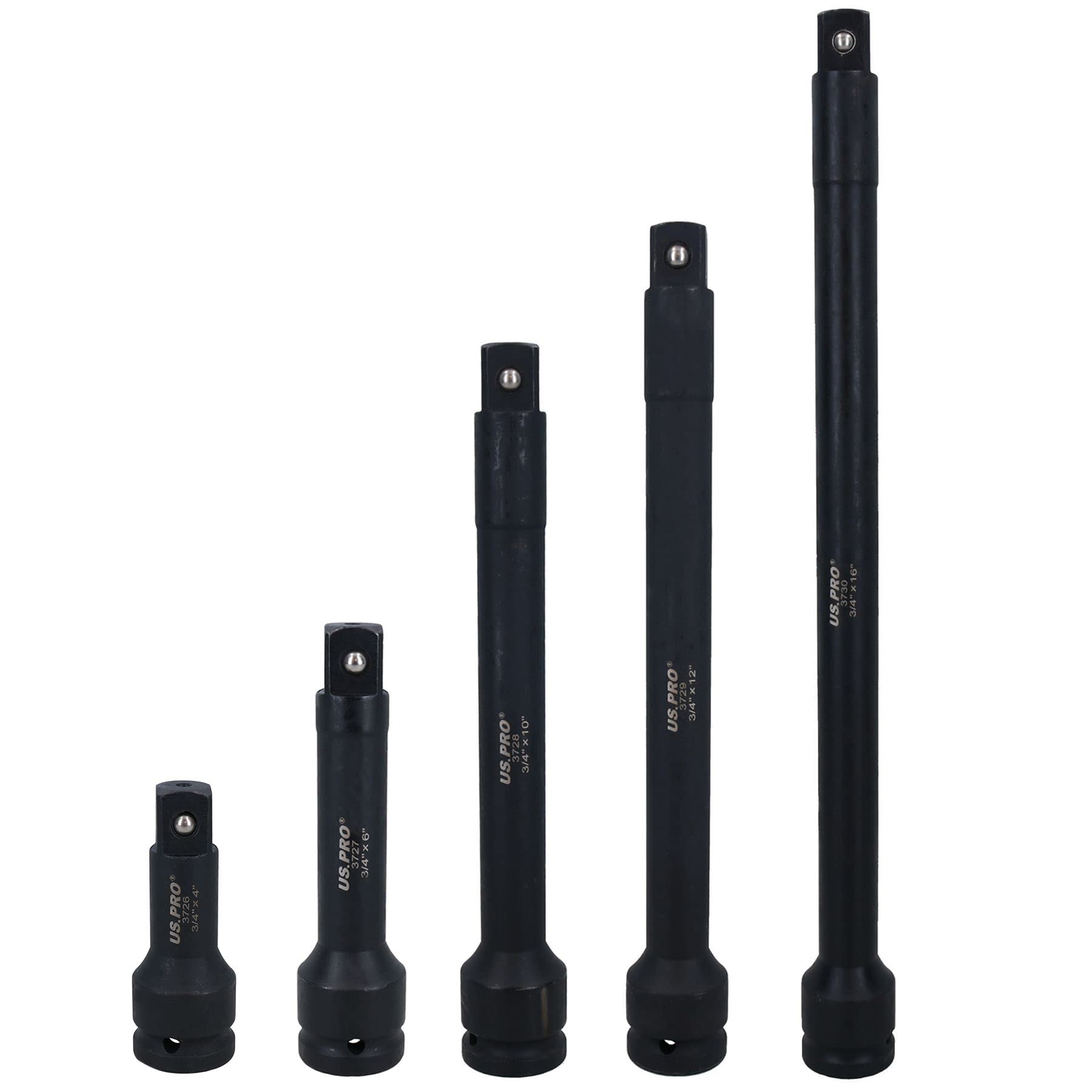 B&Q -  3/4" Drive Impact Extension Bar Length 4"-16" (100mm400mm) Hgv Trucks 5Pc