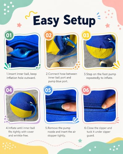 Image of 18Inch Herding Ball for Dogs, Interactive Large Dog Ball with Grip Tabs, Durable Outdoor Training Dog Toy for Medium to Large Dog Australian Shepherd Cattle Dog Border Collie and Horses