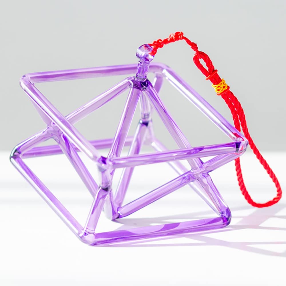 Piramide di Cristallo Sonora, Strumento Musicale Perfetto per i Chakra, per la Meditazione, l'equilibrio del Corpo e la Regolazione emotiva, Viola - 15 cm