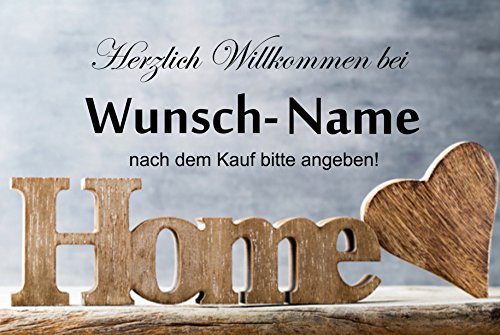 " Herzlich willkommen (Wunschname) " - Fussmatte bedruckt Türmatte Innenmatte Schmutzmatte lustige Motivfussmatte