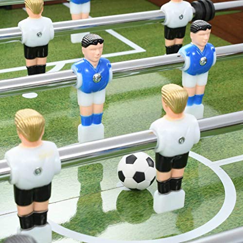 Festnight Kickertisch Spieletisch MDF und Stahl Tischkicker Tischfußball 140 x 74,5 x 87,5 cm Braun – Bild 6