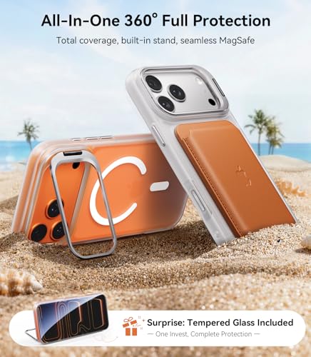 Image of for iPhone 17 Pro Case with Stash Lens Stand, 9H Screen Protector