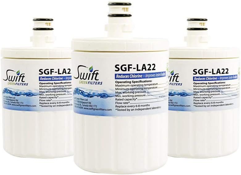Swift Green Filters SGF-LA22 (3 Pack) LT500P, 5231JA2002-A, 5231JA2002, 5231JA2002A-S LG Replacement Water Filter