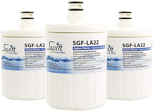 Swift Green Filters SGF-LA22-3 Filtro de agua para refrigerador, paquete de 3