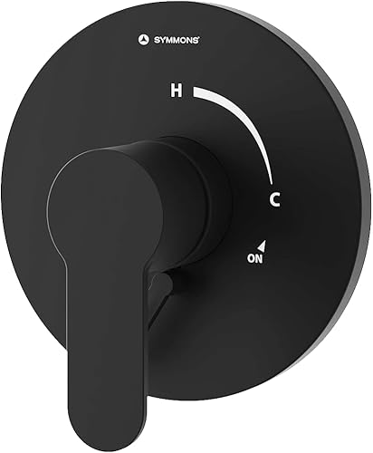 Symmons Identity - Molde de ducha montado en la pared de un solo mango en negro mate (válvula no incluida)